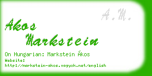 akos markstein business card